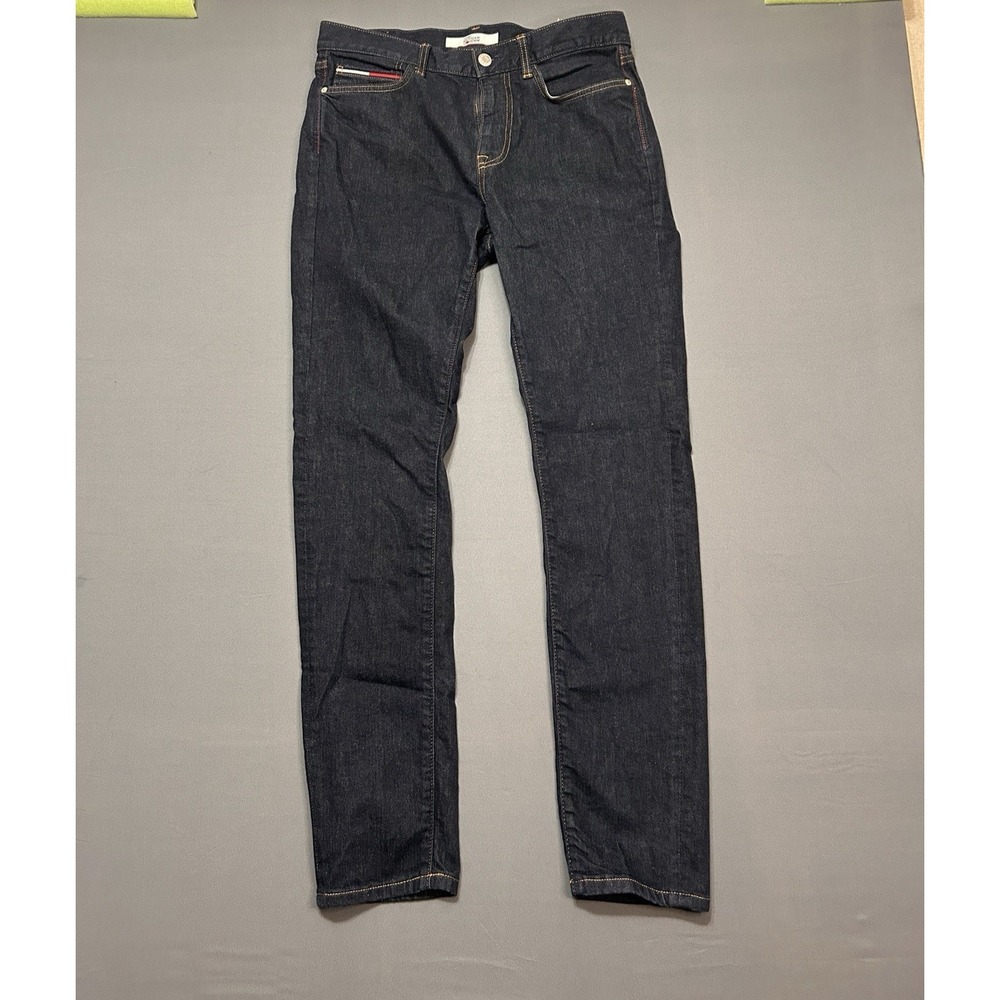 Tommy Hilfiger Denim Men's Skinny Jeans 34x34 Dark Wash Flag Tab Great Used